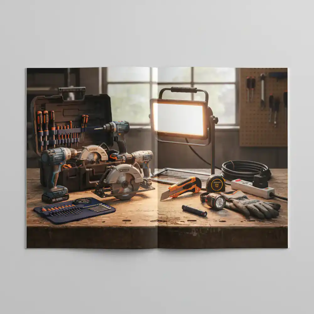 Magazine spread covering tools